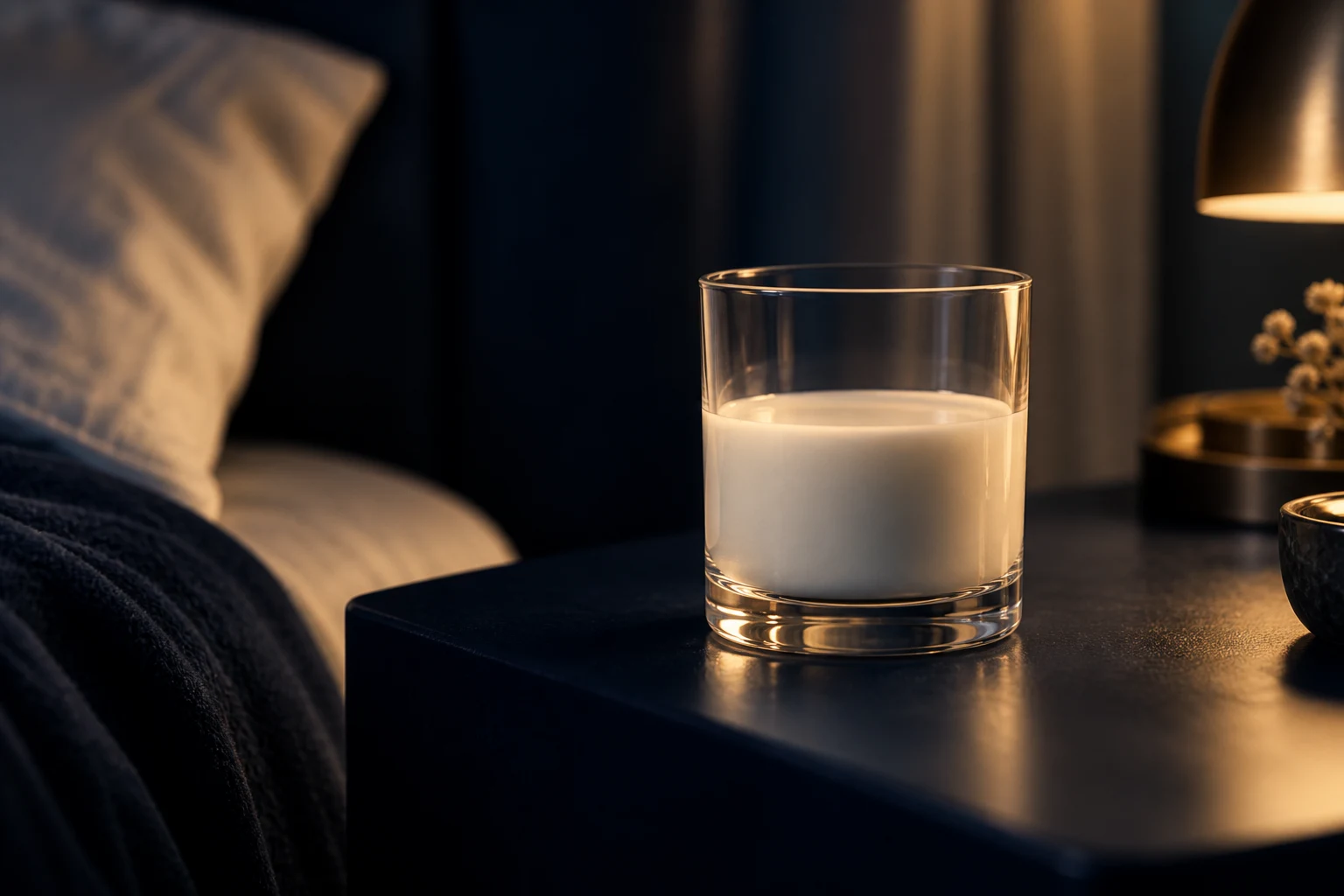 夜色中的一杯奶,AI 情境示意